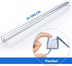 Minismus Douchedeurafdichting Met Waterkering (2 Strips Van 1 Meter, Makkelijk Inkortbaar) - Waterstopper Geschikt Voor Glas Van 6 Tot 8 Mm - Douchedorpel - Lekstrip Voor Horizontale Bevestiging -Merkloos Verkoop 1200x1101 5