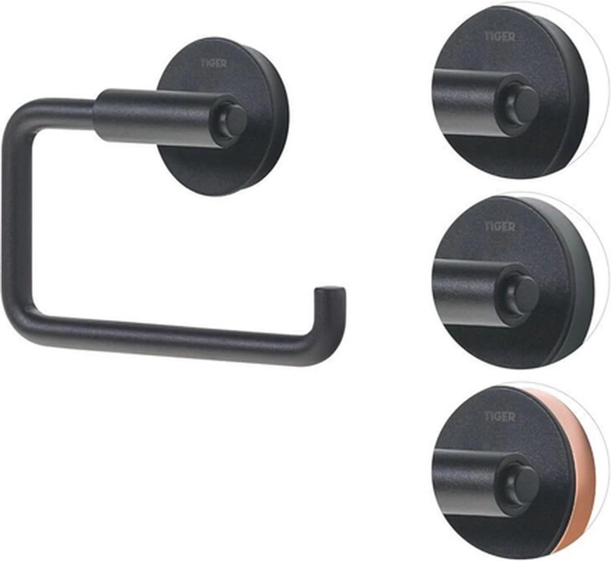 Tiger Urban - Toiletrolhouder Zonder Klep - Zwart 12 Tiger Urban - Toiletrolhouder Zonder Klep - Zwart - Afbeelding 12