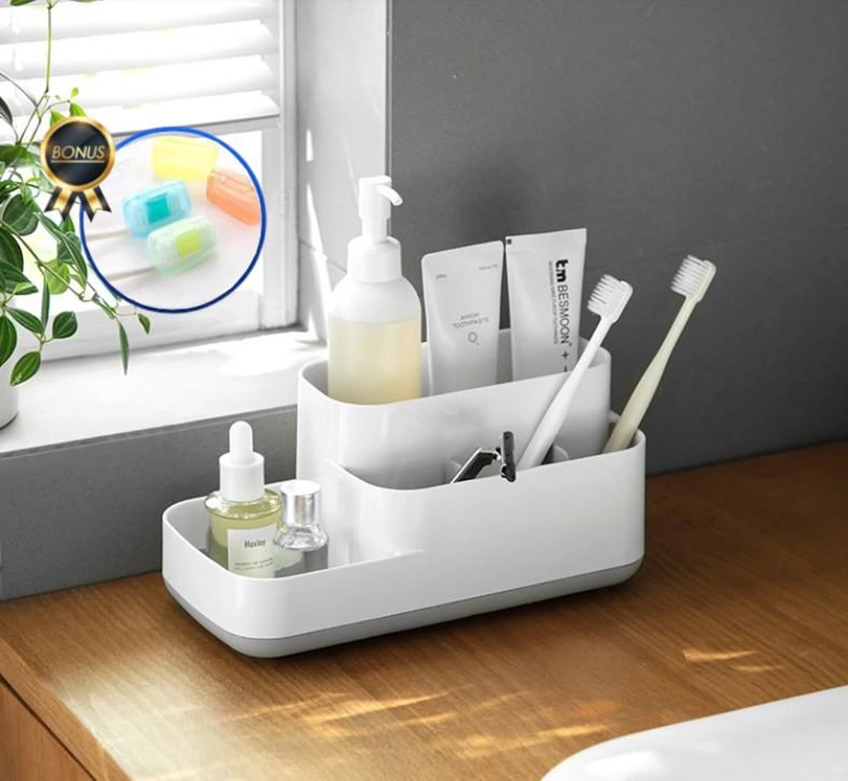 Tandenborstelhouder Badkamer – Elektrische Tandenborstel Houder - Tandenborstel - Make Up Organizer - Desk Organizer - Bureau Organizer - Opbergbox - Wit 1 Tandenborstelhouder Badkamer – Elektrische Tandenborstel Houder - Tandenborstel - Make Up Organizer - Desk Organizer - Bureau Organizer - Opbergbox - Wit