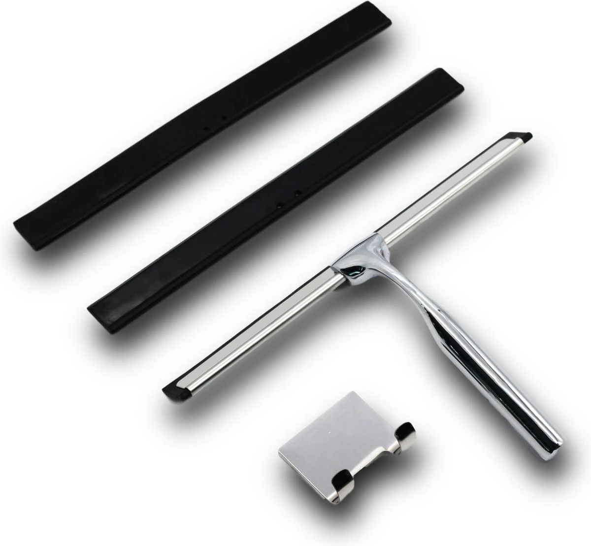 Douchewisser Met Ophanghaak En 2 Extra Strips - Raamwisser Voor Douche - Raamtrekker Chroom 12 Douchewisser Met Ophanghaak En 2 Extra Strips - Raamwisser Voor Douche - Raamtrekker Chroom - Afbeelding 12