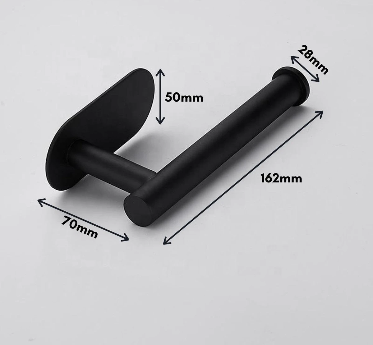 Toiletrolhouder Inclusief Handdoekhaak - Zonder Boren - Zelfklevend - Zwart - Staand 3 Toiletrolhouder Inclusief Handdoekhaak - Zonder Boren - Zelfklevend - Zwart - Staand - Afbeelding 3