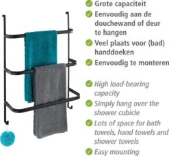 WENKO Handdoekhouder Irpinia 78x55cm Staal Zwart - Handdoekrek - Handdoekenrek Badkamer -Merkloos Verkoop 1200x1113 1