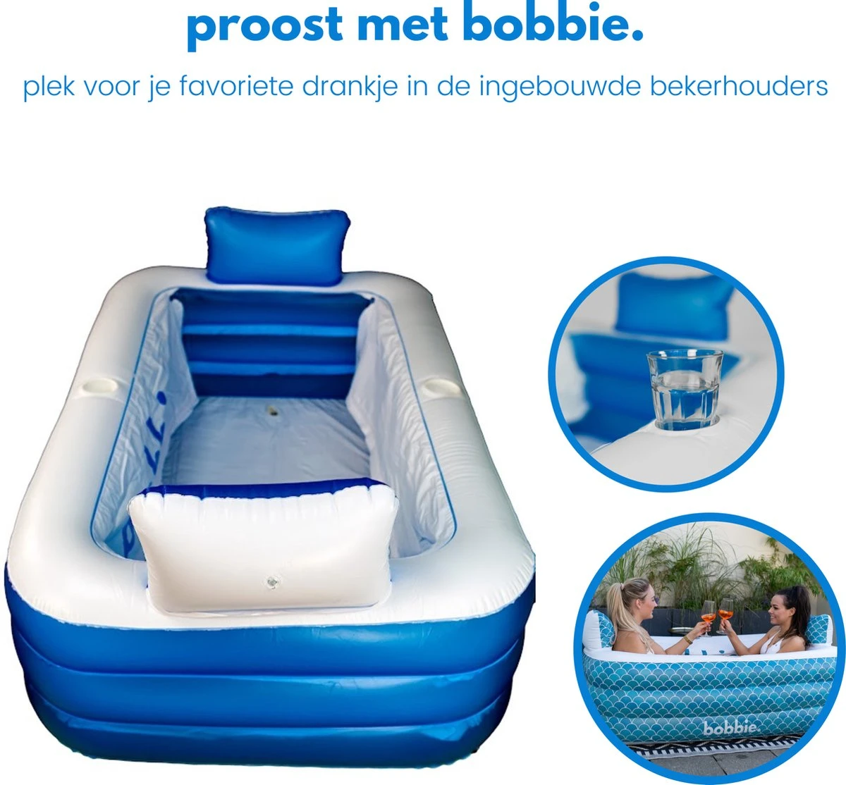 Bobbie. Blue - Opblaasbaar Ligbad Voor 2 Personen - Geschikt Voor Binnen En Buiten - Ijsbad - Zitbad - Zwembad - Badkamer - Bath Bucket 3 Bobbie. Blue - Opblaasbaar Ligbad Voor 2 Personen - Geschikt Voor Binnen En Buiten - Ijsbad - Zitbad - Zwembad - Badkamer - Bath Bucket - Afbeelding 3
