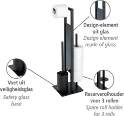 WENKO Toiletbutler Rivalta Zwart - Toiletborstel Met Houder, Toiletrolhouder En Reserverolhouder 23 WENKO Toiletbutler Rivalta Zwart - Toiletborstel Met Houder, Toiletrolhouder En Reserverolhouder -Merkloos Verkoop 1200x1124 4