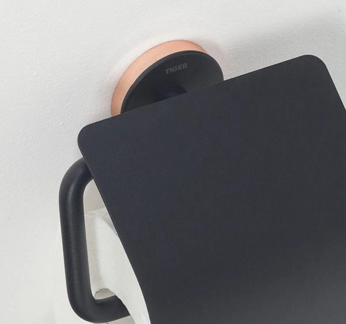 Tiger Urban - Toiletrolhouder Met Klep - Zwart 12 Tiger Urban - Toiletrolhouder Met Klep - Zwart - Afbeelding 12