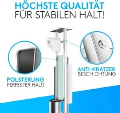 EDELHAND© Toiletpapierhouder Staand Als Toiletset [met GRATIS Toiletborstel] - Roestvrijstalen Toiletpapierhouder Staand Met Toiletborstel En Toiletpapieropslag - Toiletset Met Dienblad -Merkloos Verkoop 1200x1126