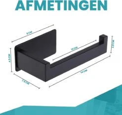 Merkloos Novalits - RVS Toiletrolhouder Zonder Boren - WC Rolhouder Zelfklevend - Inclusief RVS Handdoekhaakje - Zwart -Merkloos Verkoop 1200x1133 1