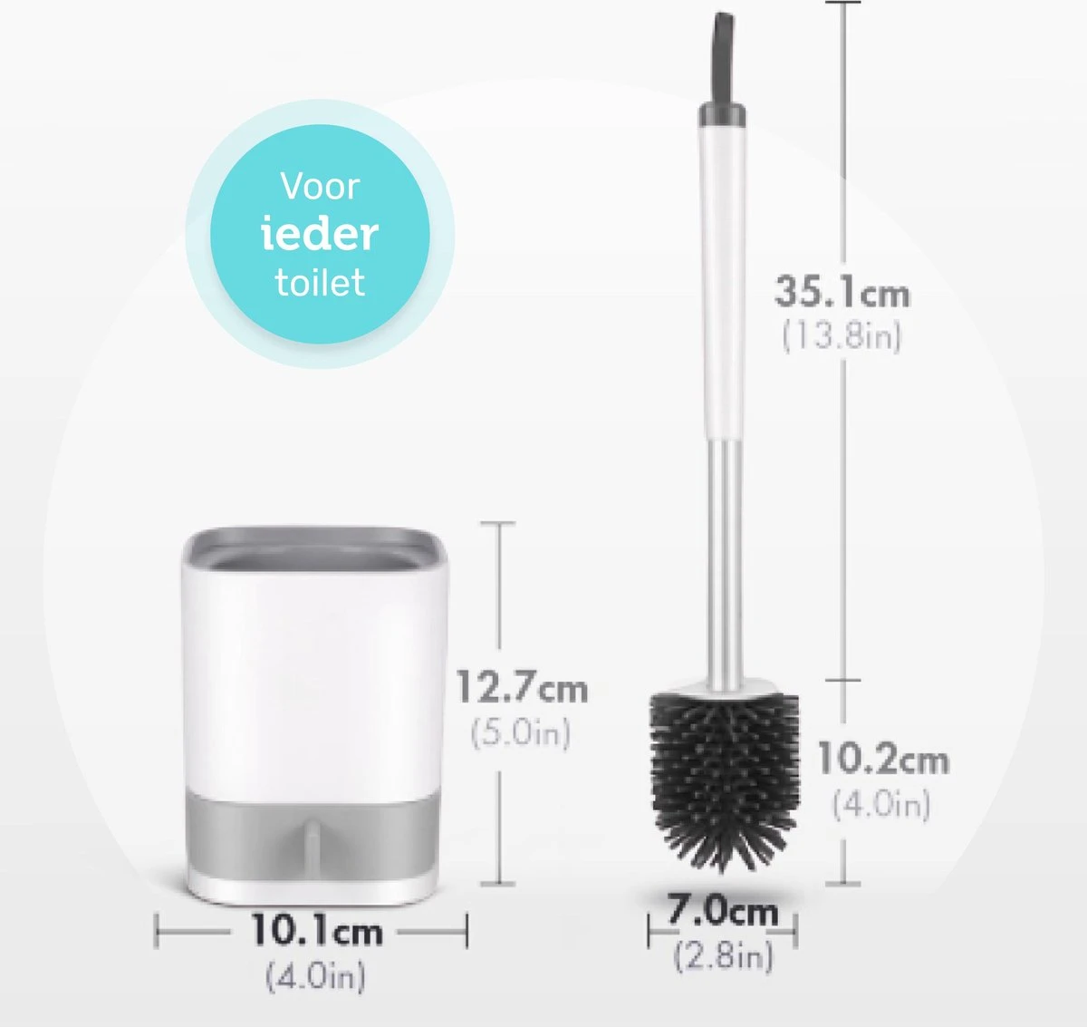 WC Borstel - Toiletborstel - WC Borstel Met Houder - Siliconen Toiletborstel - Vrijstaand Of Hangend - Slimme Lekbak - Optimale Hygiëne 7 WC Borstel - Toiletborstel - WC Borstel Met Houder - Siliconen Toiletborstel - Vrijstaand Of Hangend - Slimme Lekbak - Optimale Hygiëne - Afbeelding 7