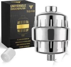 Toivo Douchefilter 17 Stages - Zilver - Incl. Montagetape En Rubberen Ringen - Waterfilter Voor Douchekop - Shower Filter - Waterfilter - Kraanfilter