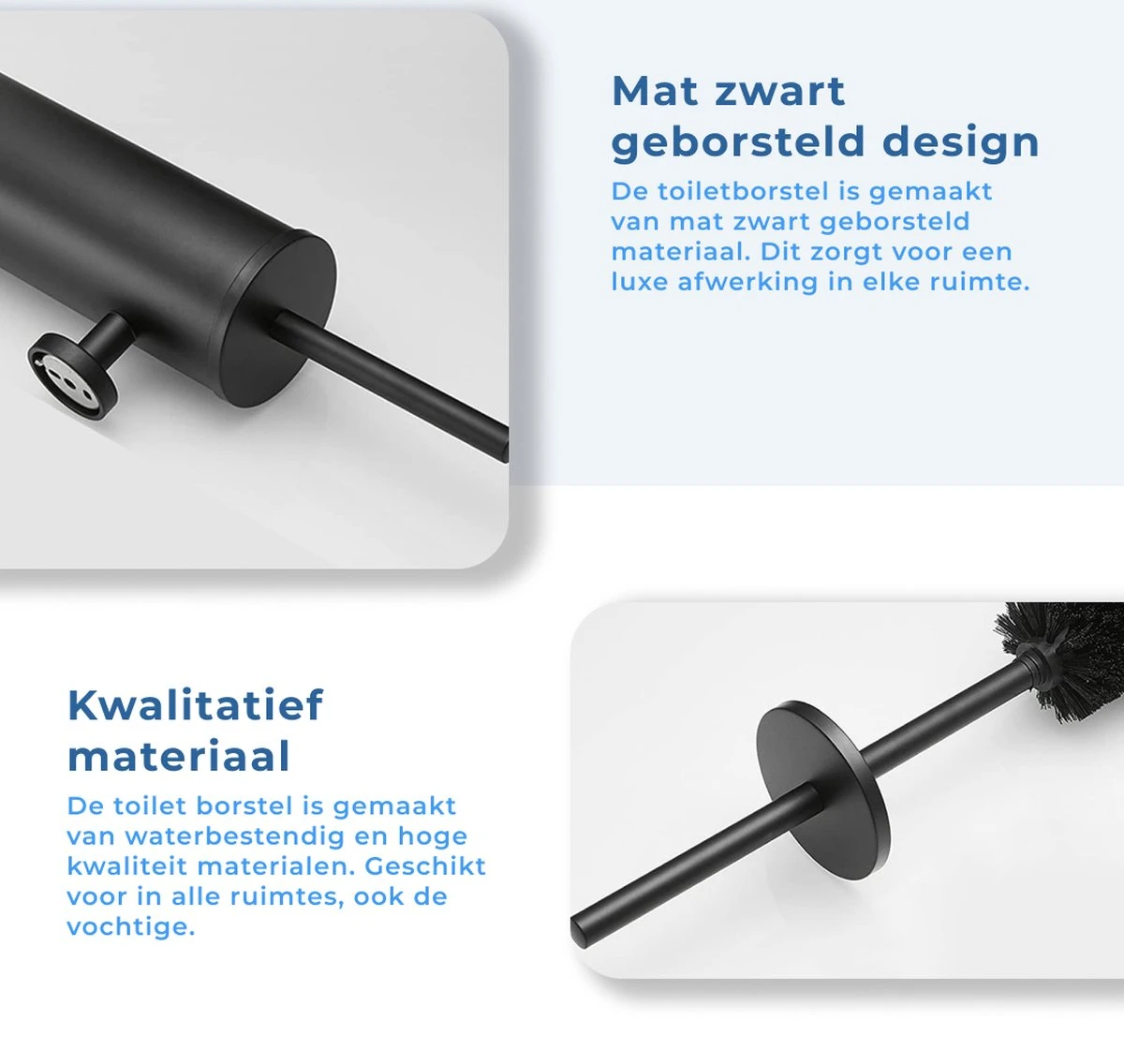 Homefy Toiletborstel Met Houder- Toiletborstel Zwart - Extra Hygiënisch - Inclusief Ophangsysteem - Zwart 3 Homefy Toiletborstel Met Houder- Toiletborstel Zwart - Extra Hygiënisch - Inclusief Ophangsysteem - Zwart - Afbeelding 3