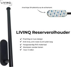 Toiletset Zwart 4-delig - Toiletaccessoireset - Toiletborstelhouder - Toiletrolhouder - Reserverolhouder - Handdoekhaakjes - RVS - Toilet Accessoires Set - Badkamer -Merkloos Verkoop 1200x1138 4
