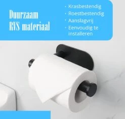 Flusive Toiletrolhouder Met 4 Handdoekhaakjes - Wc Rolhouder - Zelfklevend Zonder Boren - RVS - Zwart 15 Flusive Toiletrolhouder Met 4 Handdoekhaakjes - Wc Rolhouder - Zelfklevend Zonder Boren - RVS - Zwart -Merkloos Verkoop 1200x1142 2