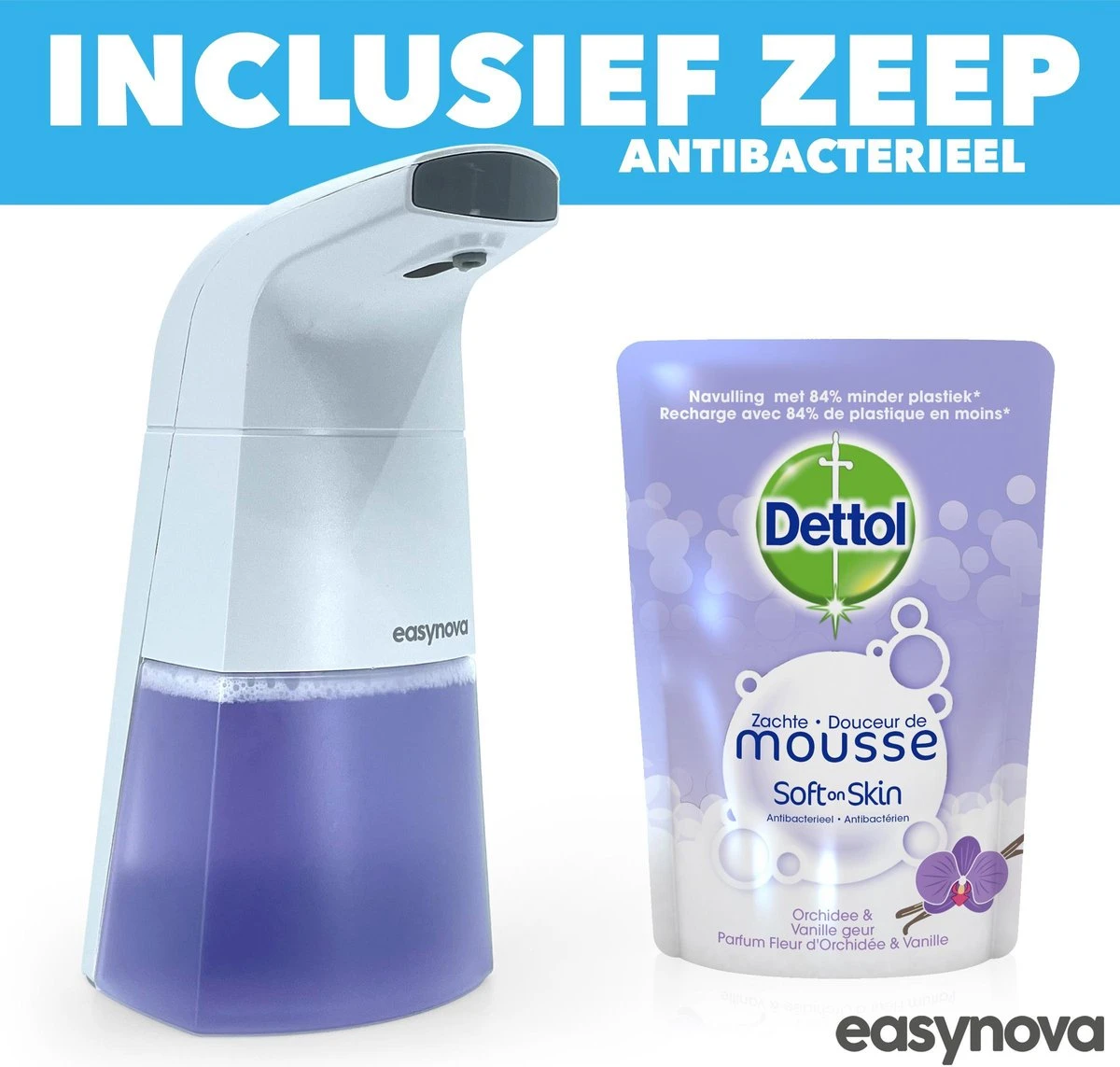 Automatische Foam Dispenser - Schuim - Zeep - Zeepdispenser - Hygiëne - Infrarood Sensor - Schuimzeep Dispenser - Zeeppompje - Elektrische Zeep Dispenser - Dettol Mousse 1 Automatische Foam Dispenser - Schuim - Zeep - Zeepdispenser - Hygiëne - Infrarood Sensor - Schuimzeep Dispenser - Zeeppompje - Elektrische Zeep Dispenser - Dettol Mousse