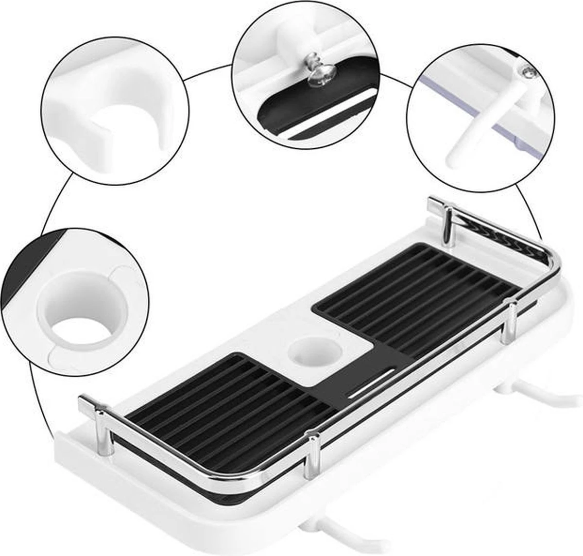 Merkloos Doucherek Zonder Boren –Douchemand- Badkamerrek-Doucheplank- Badkamer Organiser- Doucherek Hangend-Doucherek Zwart – Doucherek Hangend – Badkamer Organizer – Douche Organizer - Doucherekje - Doucherekje Zonder Boren-Zilver-Zwart-Wit 9 Merkloos Doucherek Zonder Boren –Douchemand- Badkamerrek-Doucheplank- Badkamer Organiser- Doucherek Hangend-Doucherek Zwart – Doucherek Hangend – Badkamer Organizer – Douche Organizer - Doucherekje - Doucherekje Zonder Boren-Zilver-Zwart-Wit - Afbeelding 9