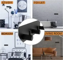 Schäfer & Koch - Handdoekhaakjes - Zelfklevende Haakjes - 2 In 1 - RVS - Mat Zwart -Merkloos Verkoop 1200x1146 4