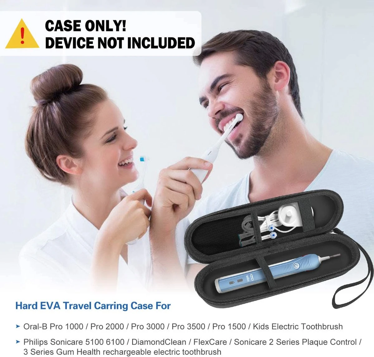 Hoes Voor Oral-B Tandenborstel, Etui, Harde Schaal, Philips Elektrische Tandenborstel, Reisetui, Draagtas, Elektrische Tandenborstelhouder, Houder, Houder, Reistas, Zwart 2 Hoes Voor Oral-B Tandenborstel, Etui, Harde Schaal, Philips Elektrische Tandenborstel, Reisetui, Draagtas, Elektrische Tandenborstelhouder, Houder, Houder, Reistas, Zwart - Afbeelding 2