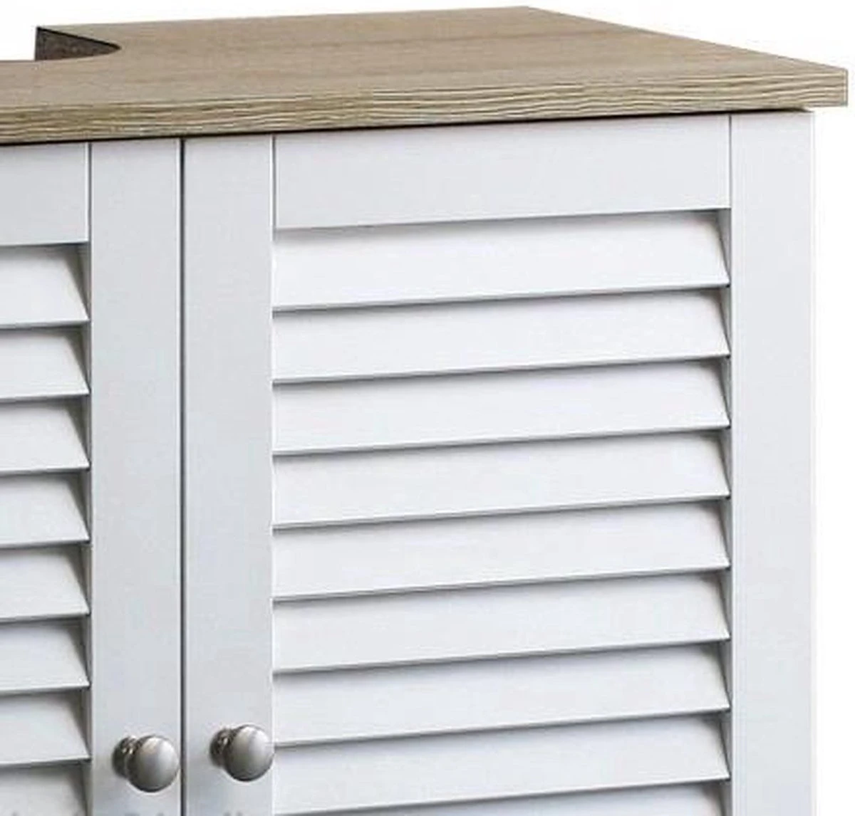 Casaria Wastafel Onderkast Met Uitsparing 60 X 30 X 60cm Witbruin 2 Casaria Wastafel Onderkast Met Uitsparing 60 X 30 X 60cm Witbruin - Afbeelding 2