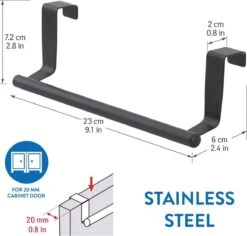 Tatkraft HORIZON - RVS Kastdeur Handdoekrek - Keukenkast Deur Handdoek/Vaatdoek Houder Rek Stang Hanger - Towel Rack Kast Deurhanger Deurhaak Keuken - Handdoekstang - Mat Zwart - 23CM 8 Tatkraft HORIZON - RVS Kastdeur Handdoekrek - Keukenkast Deur Handdoek/Vaatdoek Houder Rek Stang Hanger - Towel Rack Kast Deurhanger Deurhaak Keuken - Handdoekstang - Mat Zwart - 23CM -Merkloos Verkoop 1200x1147 2