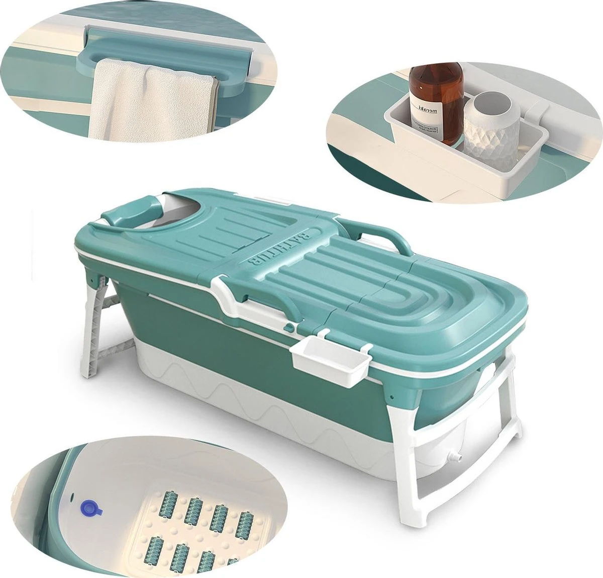 Foresta Volwassenen Zitbad XXL 150CM - Plastic Badkuip - Lime 6 Foresta Volwassenen Zitbad XXL 150CM - Plastic Badkuip - Lime - Afbeelding 6