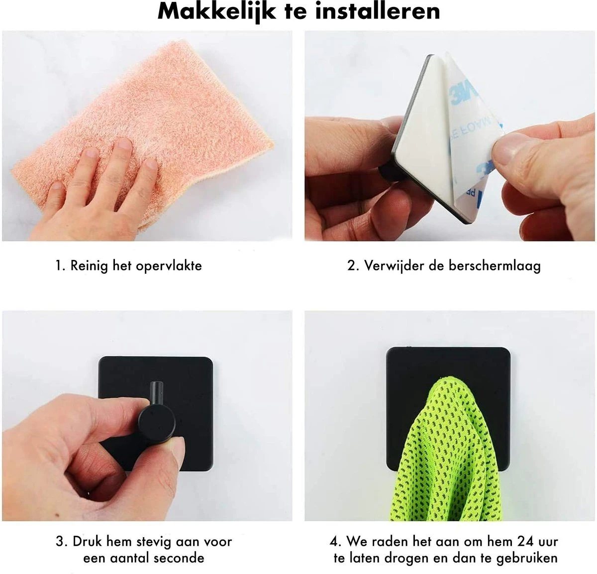 Toiletrolhouder Met Telefoonhouder - Zelfklevend / Boren / Zonder Boren - Incl. Handdoekhaakjes - WC Rolhouder - Zwart 14 Toiletrolhouder Met Telefoonhouder - Zelfklevend / Boren / Zonder Boren - Incl. Handdoekhaakjes - WC Rolhouder - Zwart - Afbeelding 14