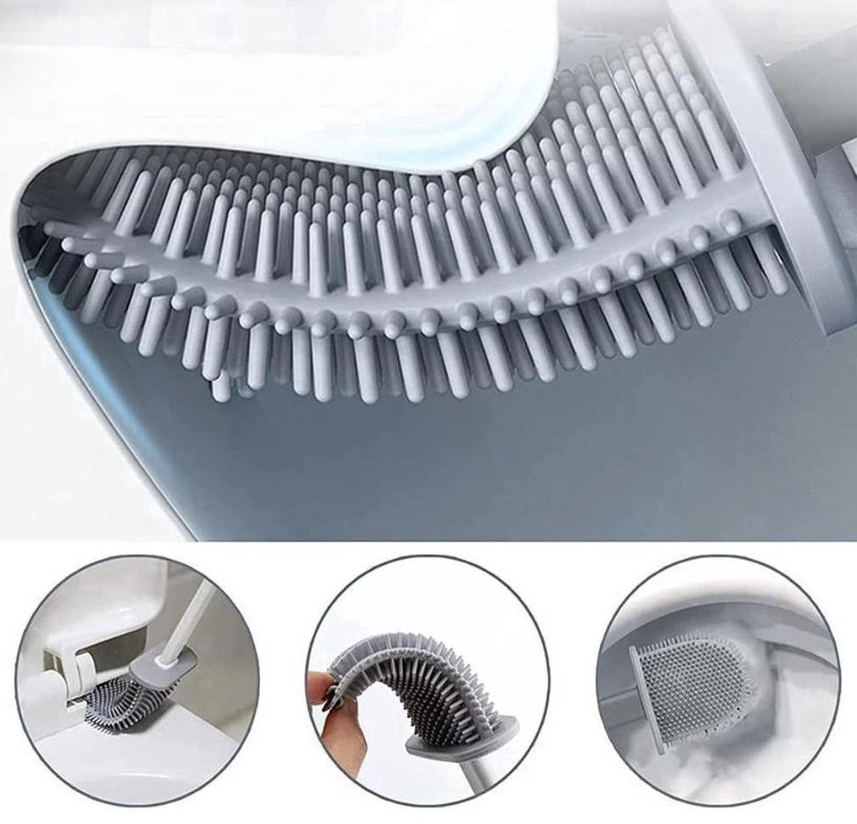 Lopoleis WC Borstel – Toiletborstel – Gesloten Bodem – WC Borstel Met Randreiniger – Siliconen – Zwart – WC Borstel Met Houder – Vrijstaand – Hangend – WC Borstel En Houder 11 Lopoleis WC Borstel – Toiletborstel – Gesloten Bodem – WC Borstel Met Randreiniger – Siliconen – Zwart – WC Borstel Met Houder – Vrijstaand – Hangend – WC Borstel En Houder - Afbeelding 11