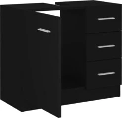 VidaXL Wastafelkast 63x30x54 Cm Spaanplaat Zwart -Merkloos Verkoop 1200x1154 2