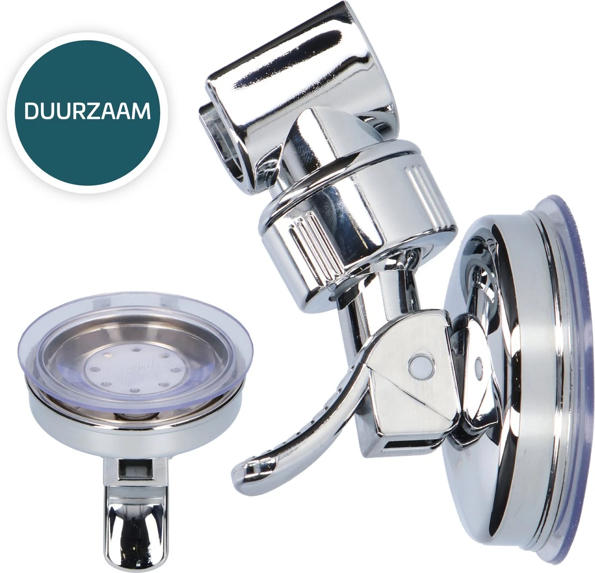 Moodcare® Verplaatsbare Douchekophouder Zelfklevend - Chroom – Douchekop Houder Zonder Boren – Wandhouder Douchekop Zuignap 1 Moodcare® Verplaatsbare Douchekophouder Zelfklevend - Chroom – Douchekop Houder Zonder Boren – Wandhouder Douchekop Zuignap