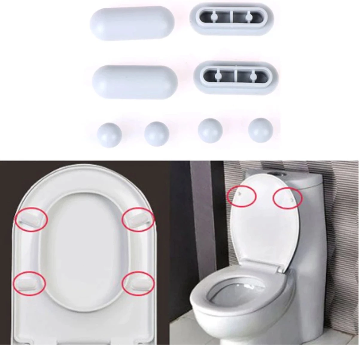 FSW-Products - 6 Stuks - WC Buffers Set - ABS - Buffer Voor Wc - Wc-bril Beschermen - Vervangbare - Closet - Closetbuffer 4 FSW-Products - 6 Stuks - WC Buffers Set - ABS - Buffer Voor Wc - Wc-bril Beschermen - Vervangbare - Closet - Closetbuffer - Afbeelding 4