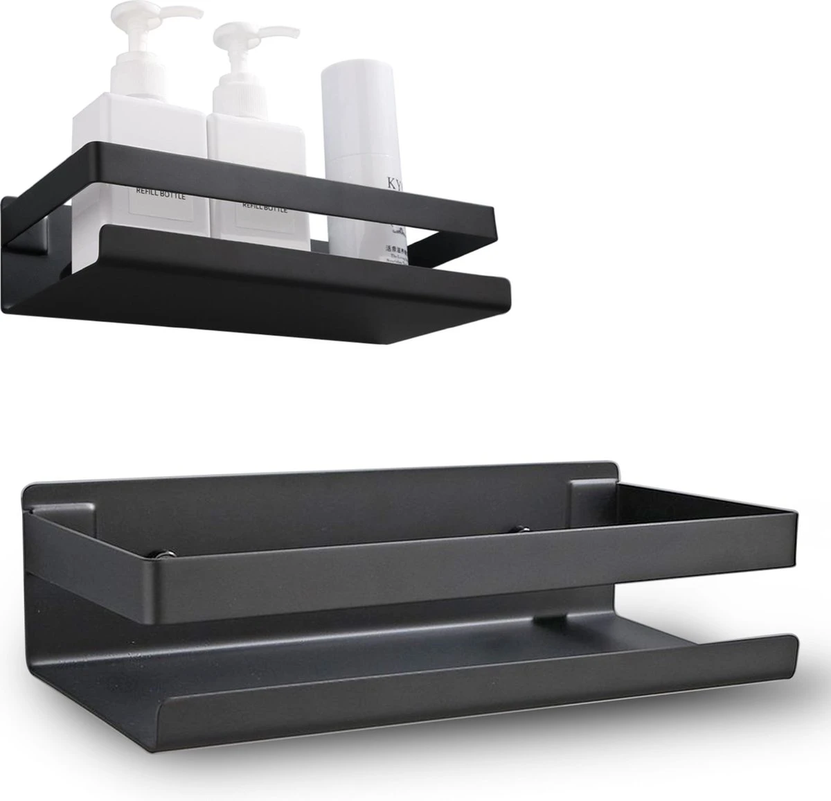 Roegaarden Doucherek Zonder Boren - Doucherekjes - Hangend - Zwart RVS - 23 CM 1 Roegaarden Doucherek Zonder Boren - Doucherekjes - Hangend - Zwart RVS - 23 CM