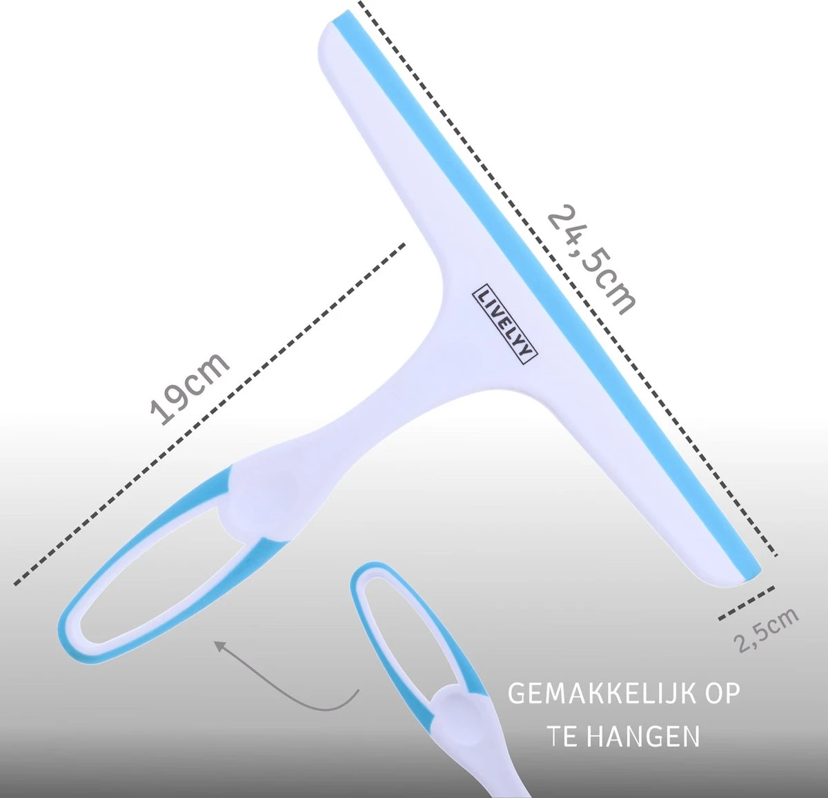 LIVELYY - Professionele Douchewisser - Raamwisser - Douche Trekker - Douchewissers - Aqua Blauw 4 LIVELYY - Professionele Douchewisser - Raamwisser - Douche Trekker - Douchewissers - Aqua Blauw - Afbeelding 4