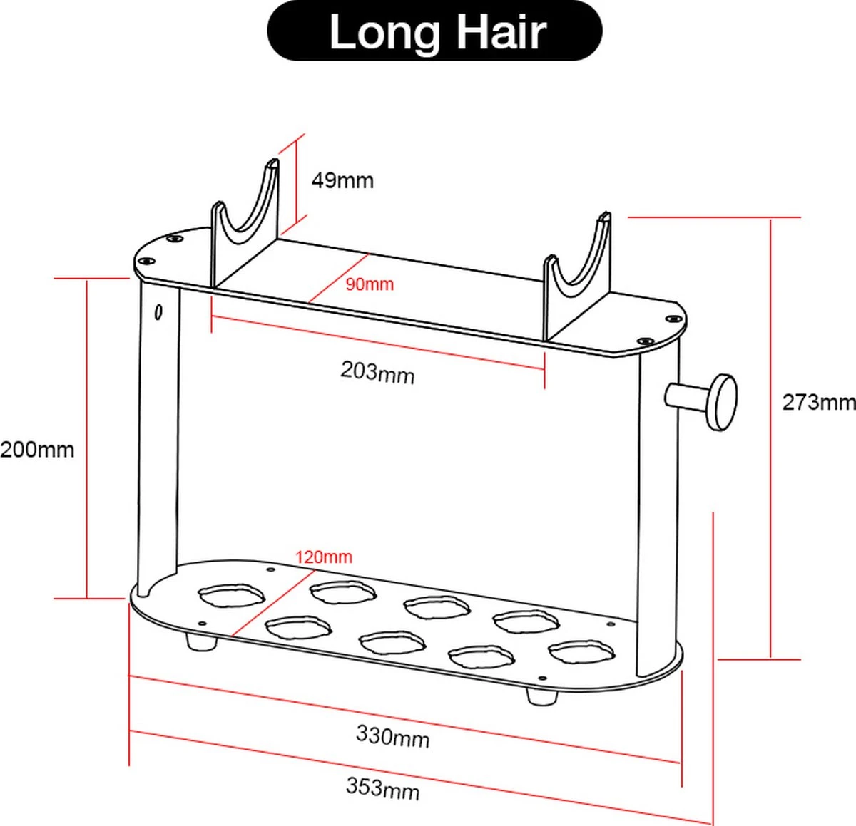 Houder Voor Dyson Airwrap (lange Versie) - Geschikt Voor 8 Accessoires - Passend Voor Dyson Airwrap Complete Long Multistyler - Zwart 8 Houder Voor Dyson Airwrap (lange Versie) - Geschikt Voor 8 Accessoires - Passend Voor Dyson Airwrap Complete Long Multistyler - Zwart - Afbeelding 8