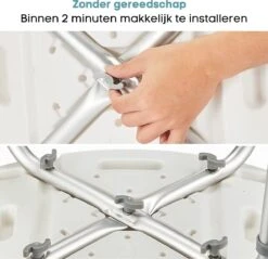 Life&Home Douchekruk - Wandbeugel Bijgeleverd - Douchestoel - 6 Hoogtes - Max 130 Kg - Handgrepen -Merkloos Verkoop 1200x1160 12