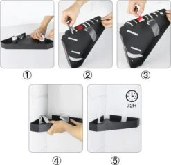 Cgoods Doucherek 2 Laags - Doucherek Zonder Boren - Doucherekje - Douchemandje - Badkamerrek - Badkamer Accessoires - Zwart -Merkloos Verkoop 1200x1161 5