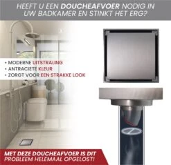 Lenga Doucheput Antraciet Vierkant - 10x10 Cm - Moderne Douche Put - Stankafsluiter - Afvoerput - Douchegoot - Doucherooster - Douchedrain -Merkloos Verkoop 1200x1162 2