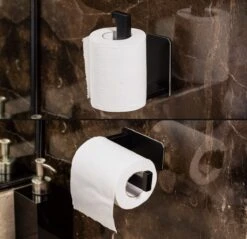 Merkloos Novalits - RVS Toiletrolhouder Zonder Boren - WC Rolhouder Zelfklevend - Inclusief RVS Handdoekhaakje - Zwart -Merkloos Verkoop 1200x1163 1