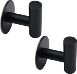 EAVY 2 Stuks Zelfklevende Handdoekhaakjes - Handdoekhouders - Plakhaakjes - Zwart
