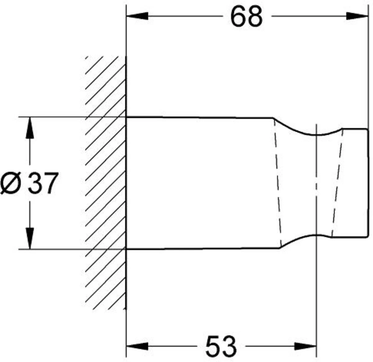 GROHE QuickFix Vitalio Wanddouchehouder - Niet Verstelbaar - Chroom - 26102000 2 GROHE QuickFix Vitalio Wanddouchehouder - Niet Verstelbaar - Chroom - 26102000 - Afbeelding 2