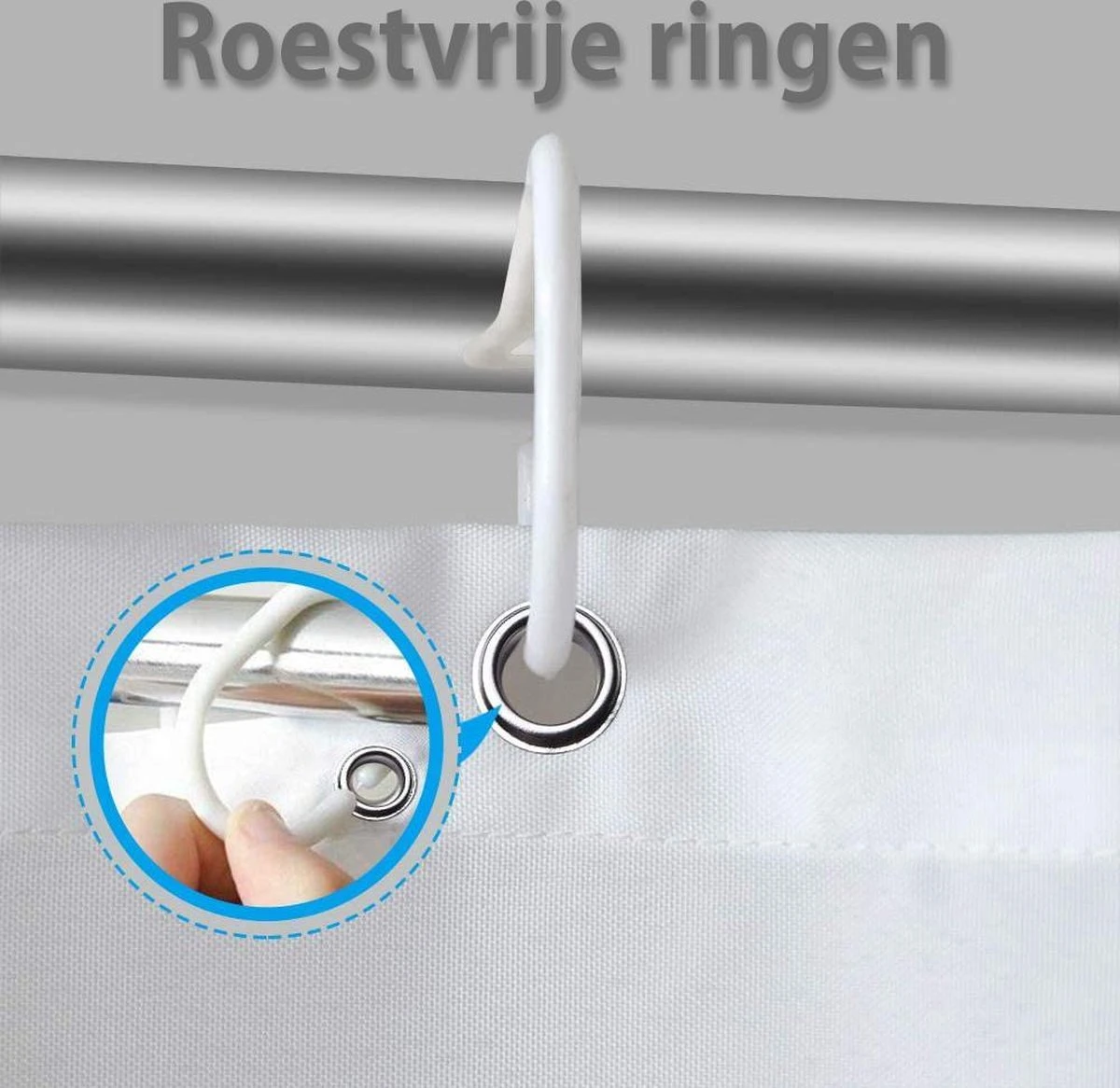 Douchegordijn 120x200 Cm (Small) - Met Ophangringen - Makkelijk Te Bevestigen - Waterdicht - Polyester - Sneldrogend En Anti Schimmel - Wasbaar En Duurzaam - Green Petals 3 Douchegordijn 120x200 Cm (Small) - Met Ophangringen - Makkelijk Te Bevestigen - Waterdicht - Polyester - Sneldrogend En Anti Schimmel - Wasbaar En Duurzaam - Green Petals - Afbeelding 3