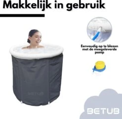 BETUB Zitbad Opvouwbare Badkuip Folding Bath Bathtub – Zit Zwembad – Ijsbad – Warm Bad – Ontspanning – Voor Onder De Douche – Tuin - Balkon Incl. Zitkussen -Merkloos Verkoop 1200x1167 5