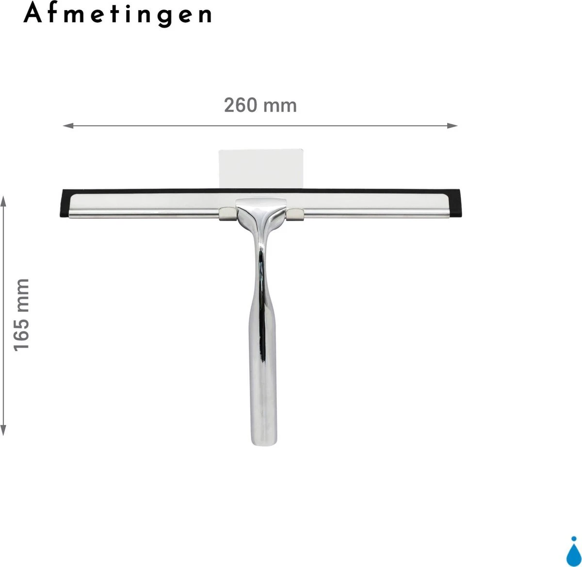 Douchewisser Met Ophanghaak En 2 Extra Strips - Raamwisser Voor Douche - Raamtrekker Chroom 8 Douchewisser Met Ophanghaak En 2 Extra Strips - Raamwisser Voor Douche - Raamtrekker Chroom - Afbeelding 8