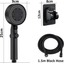 Imperatoris | DoucheSet - Douchekop Met Slang, Houder & Badmuts/Douchemuts - Waterbesparend – Hoge Druk – Regendouche - Zwart Mat 28 Imperatoris | DoucheSet - Douchekop Met Slang, Houder & Badmuts/Douchemuts - Waterbesparend – Hoge Druk – Regendouche - Zwart Mat -Merkloos Verkoop 1200x1170 4