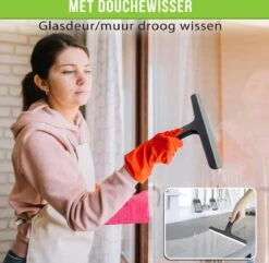 Doucherek Zonder Boren Inclusief Douchewisser - Aan Douchewand - Zwart - Ophangbaar - Zuignap - 2 Laags - Wiper - Shower Rack - Valentijnsdag Cadeau -Merkloos Verkoop 1200x1172