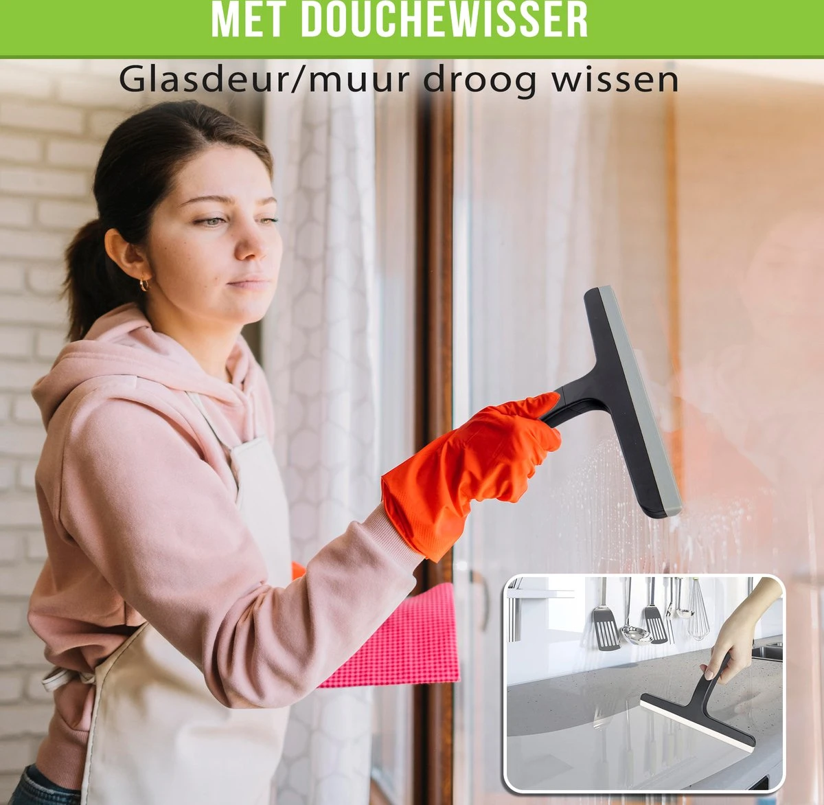 Doucherek Zonder Boren Inclusief Douchewisser - Aan Douchewand - Zwart - Ophangbaar - Zuignap - 2 Laags - Wiper - Shower Rack - Valentijnsdag Cadeau 3 Doucherek Zonder Boren Inclusief Douchewisser - Aan Douchewand - Zwart - Ophangbaar - Zuignap - 2 Laags - Wiper - Shower Rack - Valentijnsdag Cadeau - Afbeelding 3