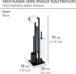 WENKO Toiletbutler Rivalta Zwart - Toiletborstel Met Houder, Toiletrolhouder En Reserverolhouder 28 WENKO Toiletbutler Rivalta Zwart - Toiletborstel Met Houder, Toiletrolhouder En Reserverolhouder -Merkloos Verkoop 1200x1172 7