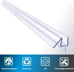Minismus Douchedeurafdichting Met Waterkering (2 Strips Van 1 Meter, Makkelijk Inkortbaar) - Waterstopper Geschikt Voor Glas Van 6 Tot 8 Mm - Douchedorpel - Lekstrip Voor Horizontale Bevestiging -Merkloos Verkoop 1200x1175 13