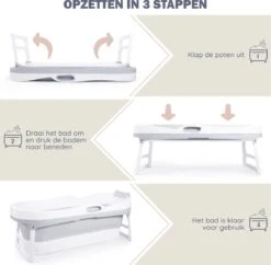 HelloBath Opvouwbaar Zitbad - Bath Bucket - 148cm - 220L - Extra Lang - Incl. Badkussen & Opberghoes -Merkloos Verkoop 1200x1175 15