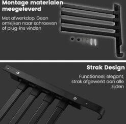 Tolussa Handdoekrek Badkamer Zwart - 30 CM - Handdoekhouder Zwart - Handdoekenrek Badkamer - Draaibaar -Merkloos Verkoop 1200x1175 4