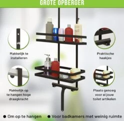 Doucherek Zonder Boren Inclusief Douchewisser - Aan Douchewand - Zwart - Ophangbaar - Zuignap - 2 Laags - Wiper - Shower Rack - Valentijnsdag Cadeau 16 Doucherek Zonder Boren Inclusief Douchewisser - Aan Douchewand - Zwart - Ophangbaar - Zuignap - 2 Laags - Wiper - Shower Rack - Valentijnsdag Cadeau -Merkloos Verkoop 1200x1175 6