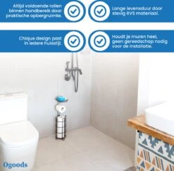 Ogoods Praktische WC Rolhouder – RVS Toiletrolhouder Staand – Rolhouder – Zonder Boren - Toiletrolstandaard - Zwart 10 Ogoods Praktische WC Rolhouder – RVS Toiletrolhouder Staand – Rolhouder – Zonder Boren - Toiletrolstandaard - Zwart -Merkloos Verkoop 1200x1176 1