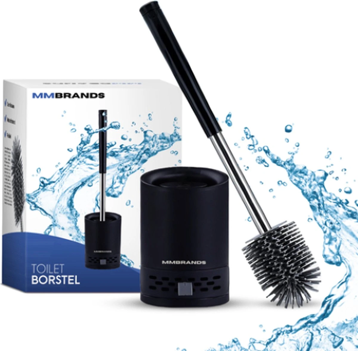 MM Brands Toiletborstel Met Houder - WC Borstel Vrijstaand En Hangend - Zwart 1 MM Brands Toiletborstel Met Houder - WC Borstel Vrijstaand En Hangend - Zwart